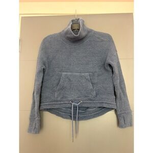 Sweaty Betty Restful Boucle Funnel Neck top  Blue SB5399 Womens XS